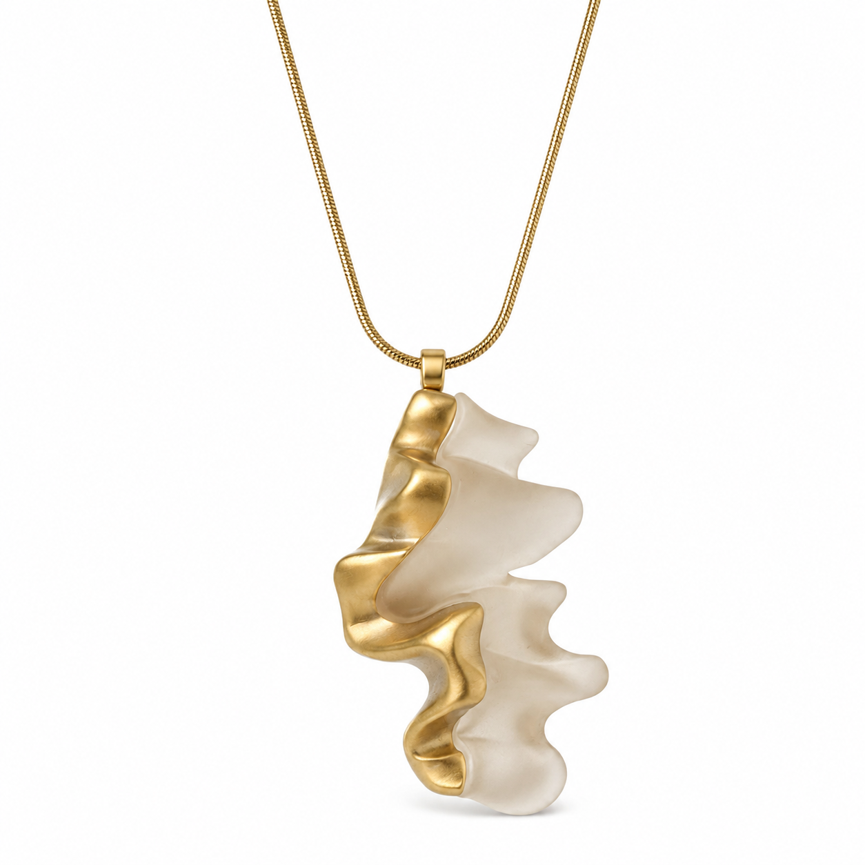 Ocean Whisper Mother of Pearl Gold Plated Necklace