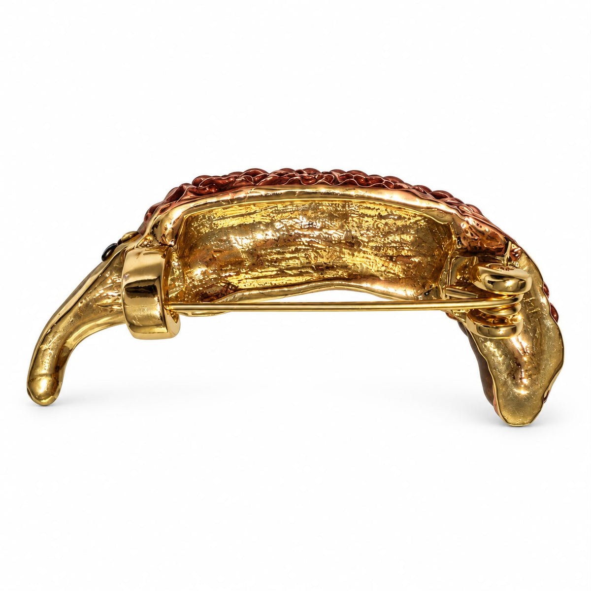 Fiery Charm Red Crystal Chilli Pepper Gold-Tone Statement Brooch