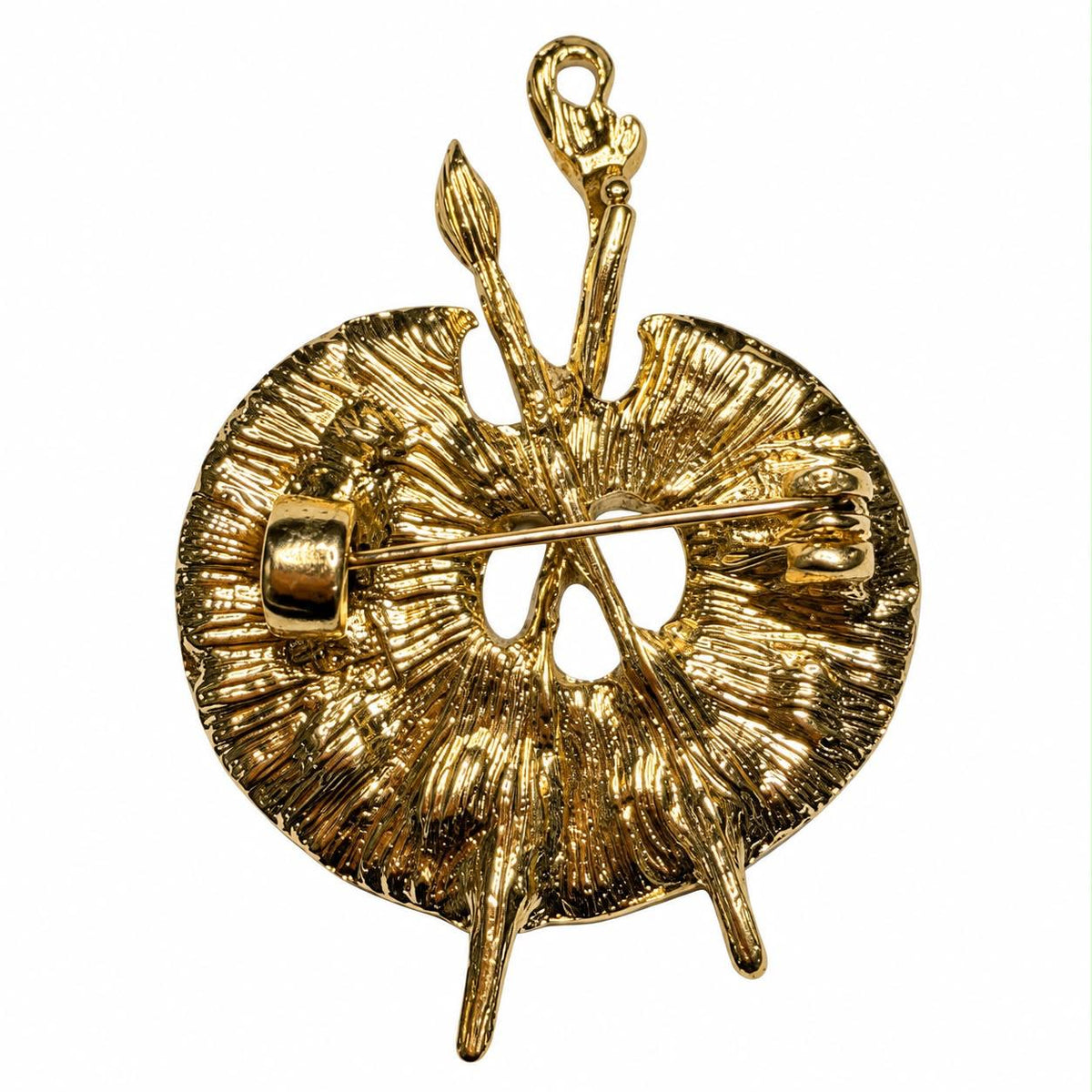Artistic Soul Multicolour Crystal Paint Palette Gold Tone Brooch