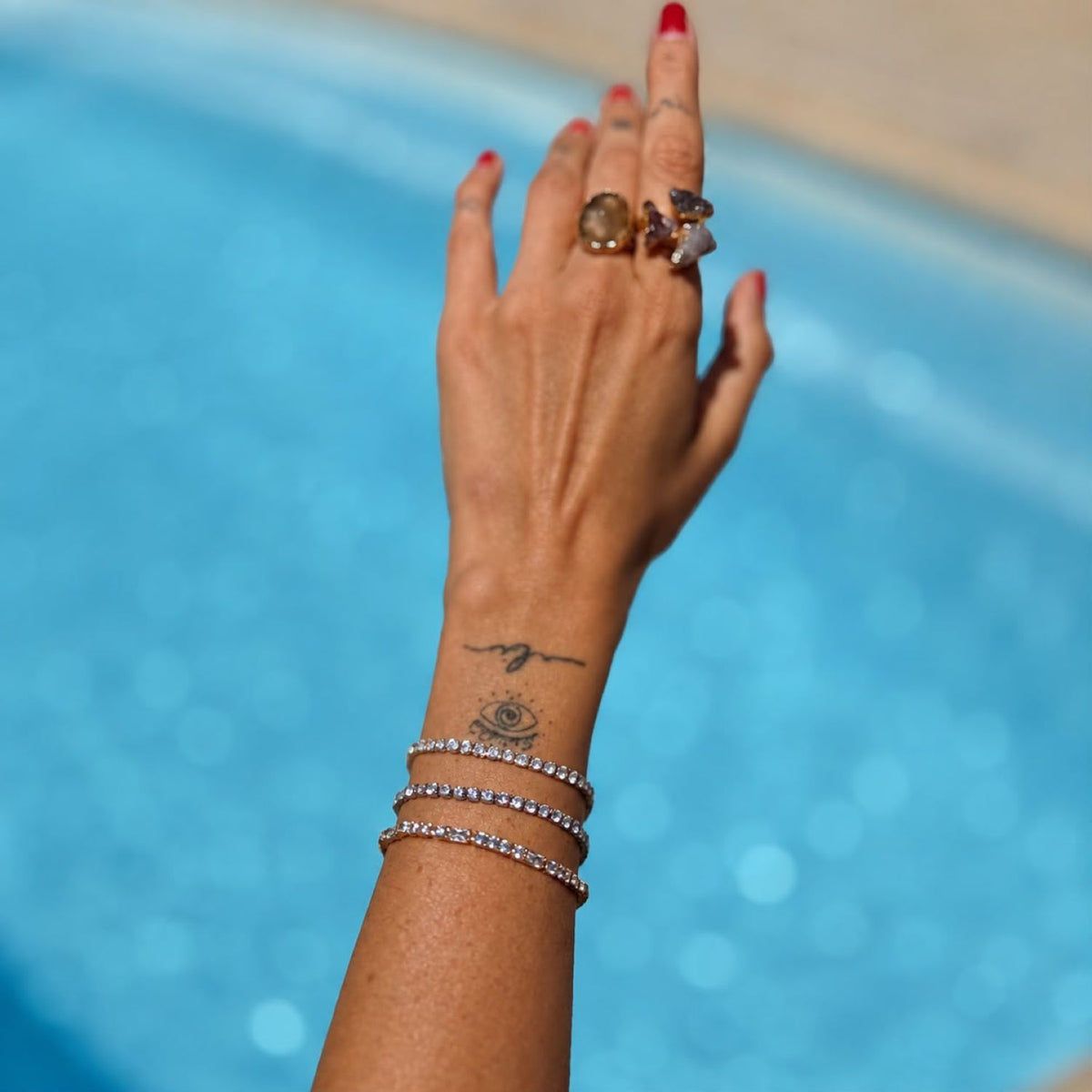 Starlight Tennis Rhodium Plated Bracelet