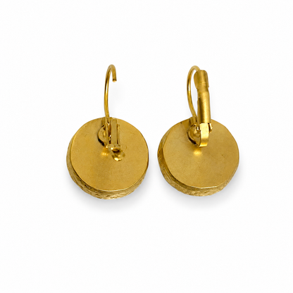 Aegean Turquoise Gold Plated Minimal Drop Earrings
