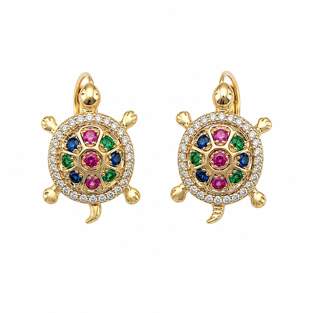 Lucky Turtle Gold Plated Earrings