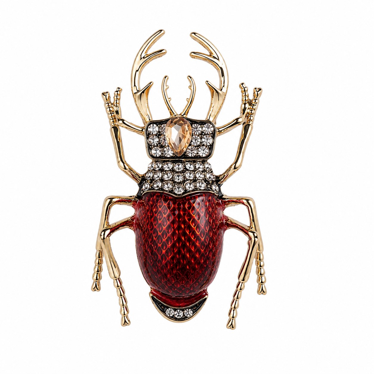 Crimson Guardian Gold Plated Brooch