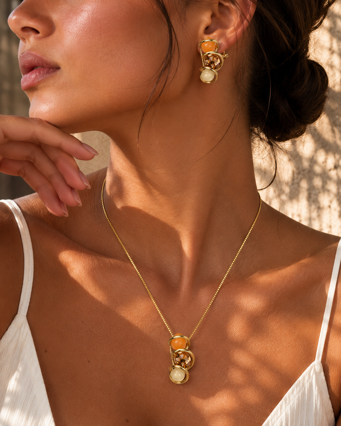 Solar Eclipse Gold Plated Jewelry Set