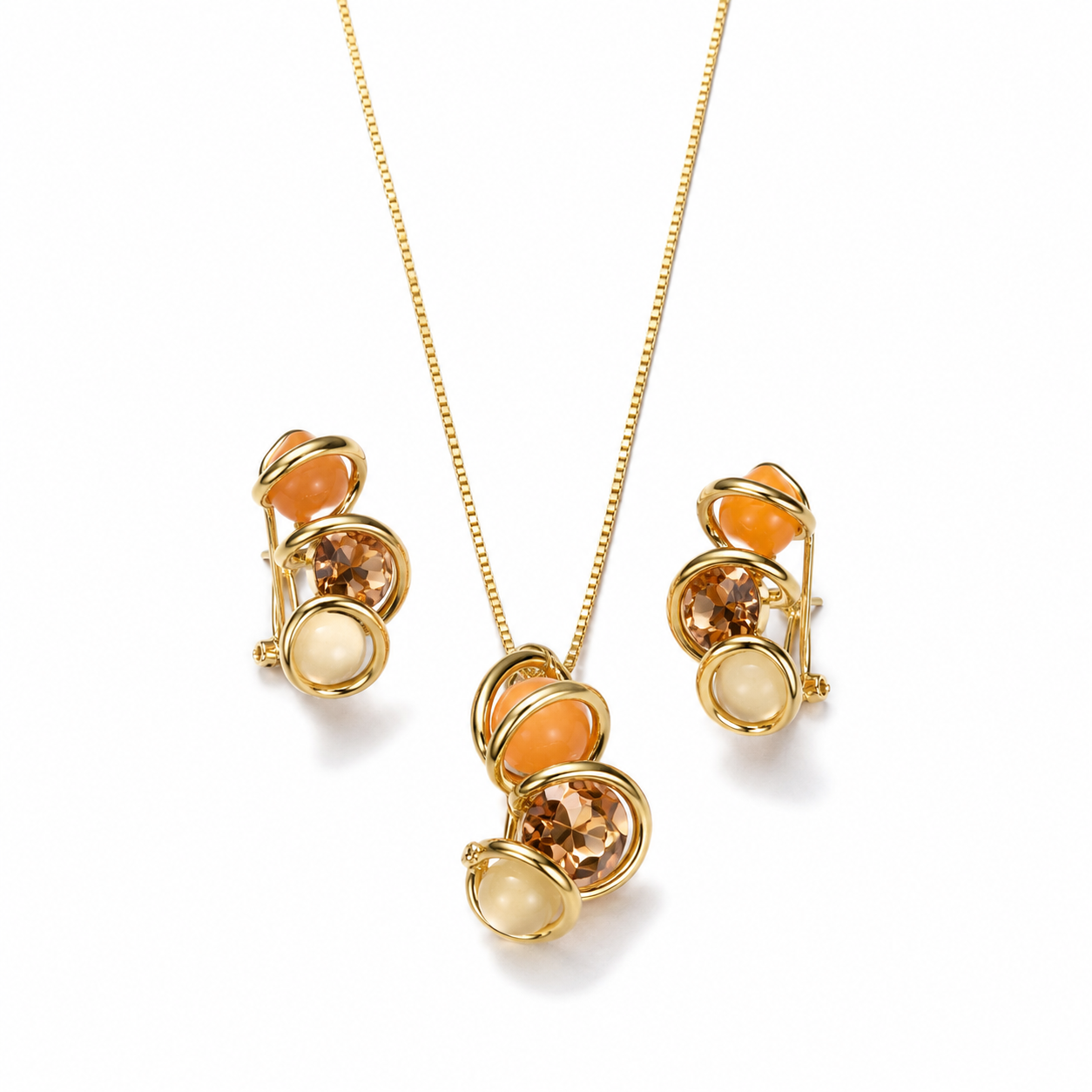 Solar Eclipse Gold Plated Jewelry Set