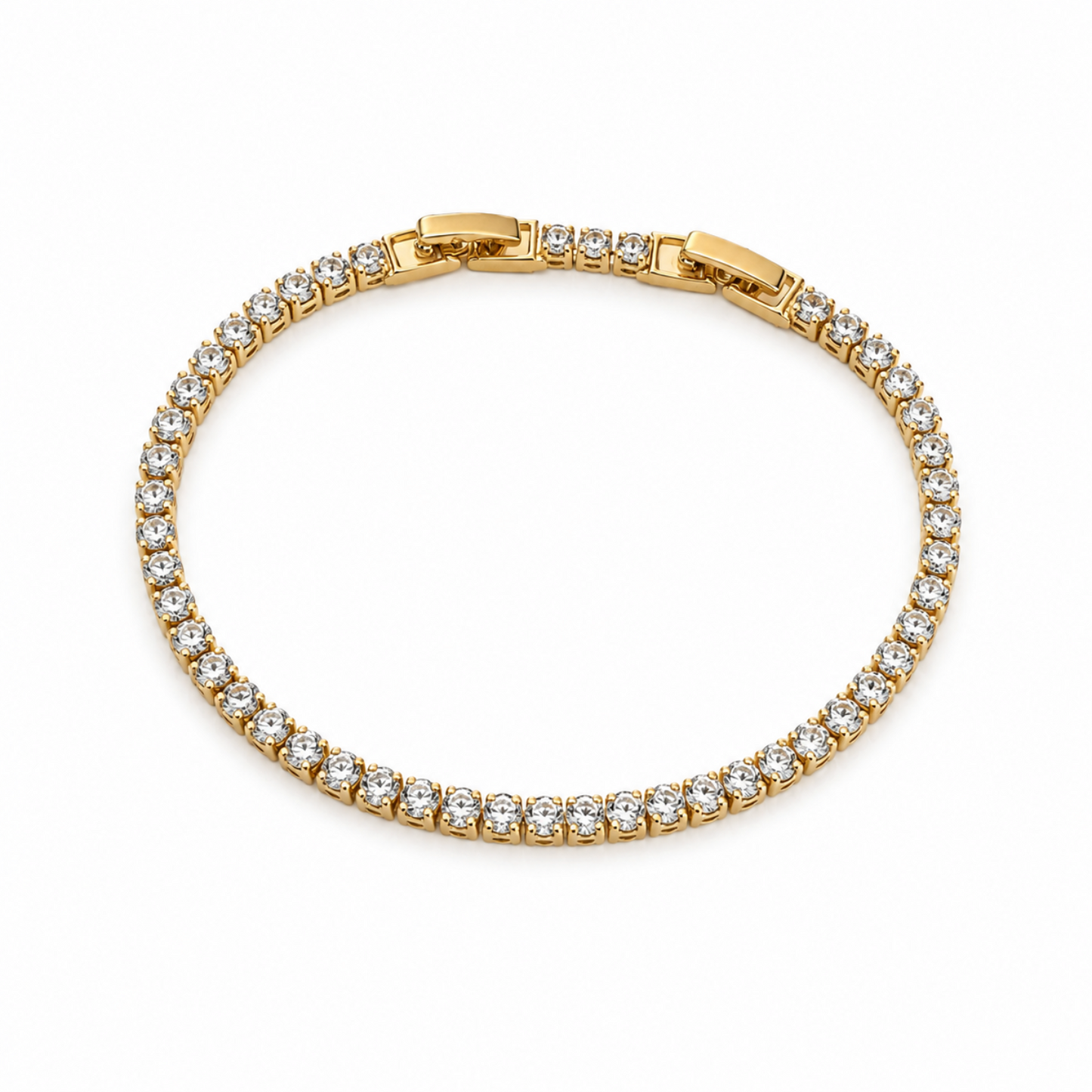 Starlight Tennis Gold Plated Bracelet