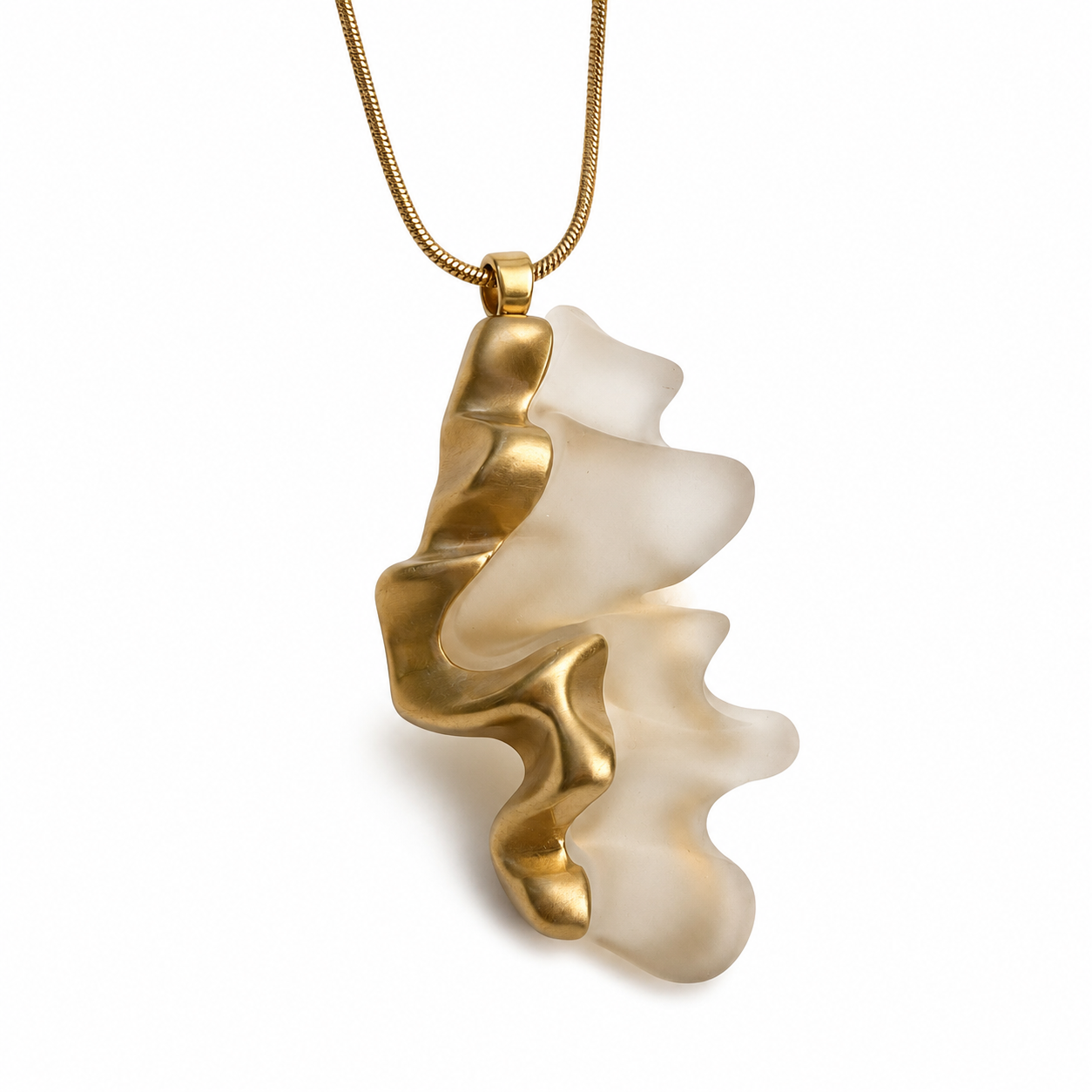 Ocean Whisper Mother of Pearl Gold Plated Necklace