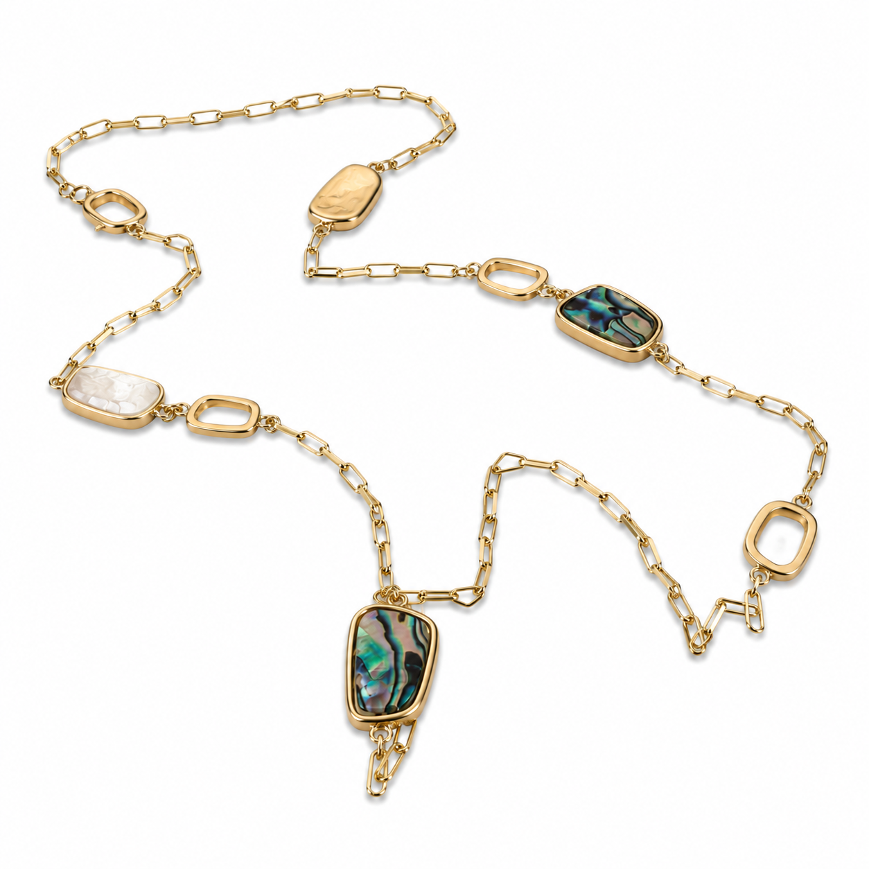 Ocean Aura Gold Plated Long Necklace
