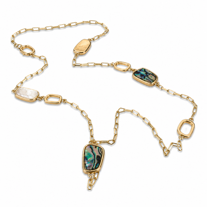 Ocean Aura Gold Plated Long Necklace