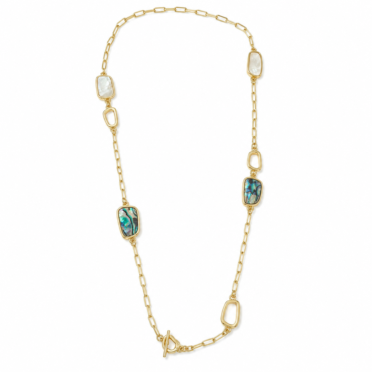 Ocean Aura Gold Plated Long Necklace