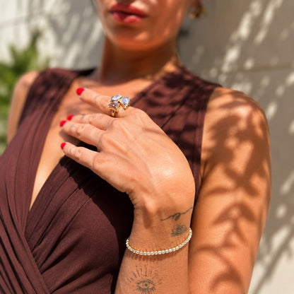 Starlight Tennis Gold Plated Bracelet