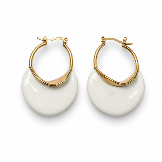 Summer Ivory Hoop Earrings
