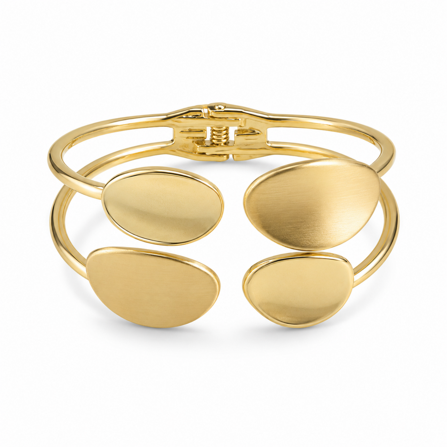 Double Band Gold Plated Cuff Bracelet