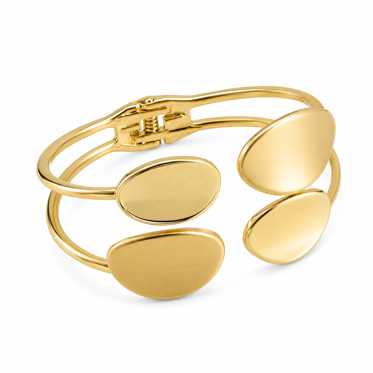 Double Band Gold Plated Cuff Bracelet