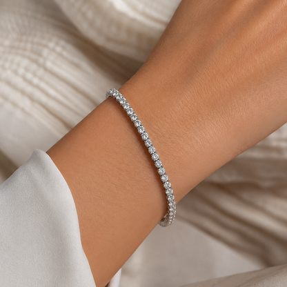 Starlight Tennis Rhodium Plated Bracelet