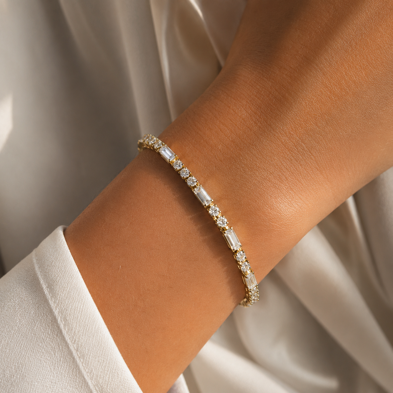 Starlight Baguette Gold Plated Bracelet