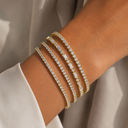 Starlight Baguette Gold Plated Bracelet