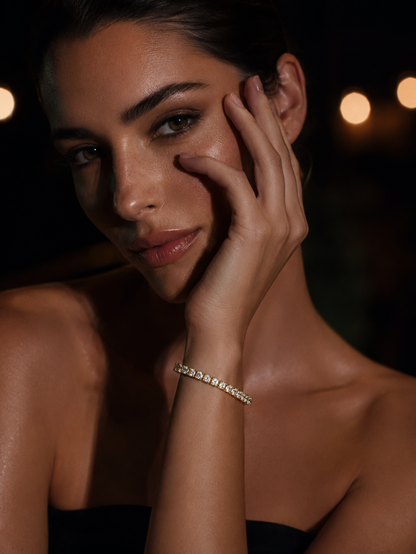 Starlight Tennis Gold Plated Bracelet