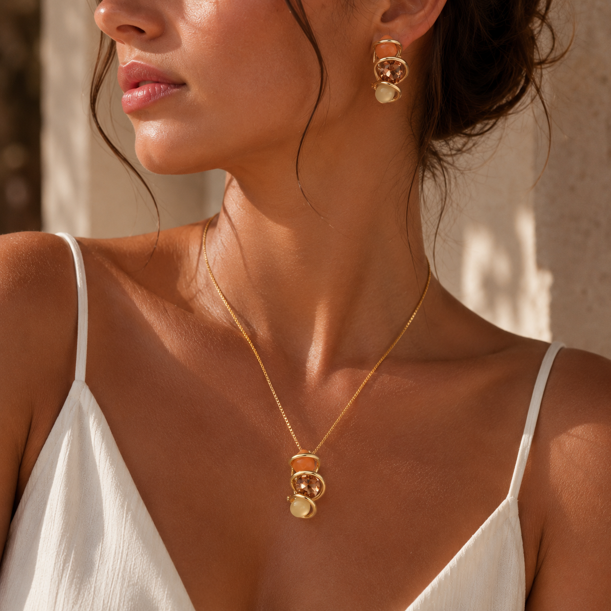 Solar Eclipse Gold Plated Jewelry Set