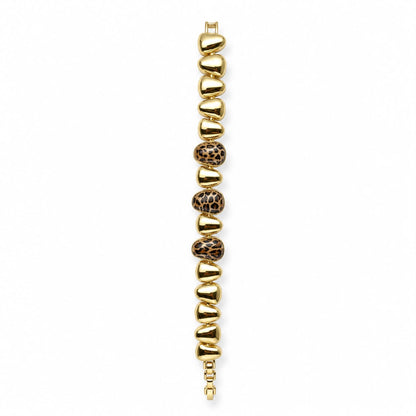 Leopard Aura Enamel Gold Plated Bracelet