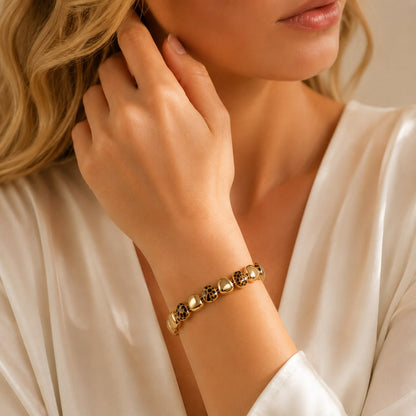 Leopard Aura Enamel Gold Plated Bracelet