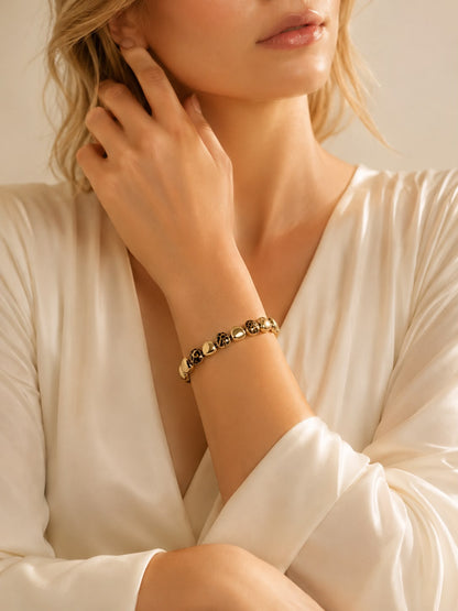 Leopard Aura Enamel Gold Plated Bracelet
