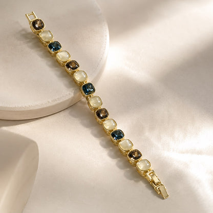 Ocean Aura Mother of Pearl Enamel Gold Plated Bracelet