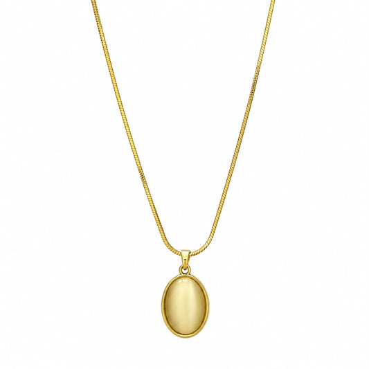 White Cat's Eye Gold Plated Necklace