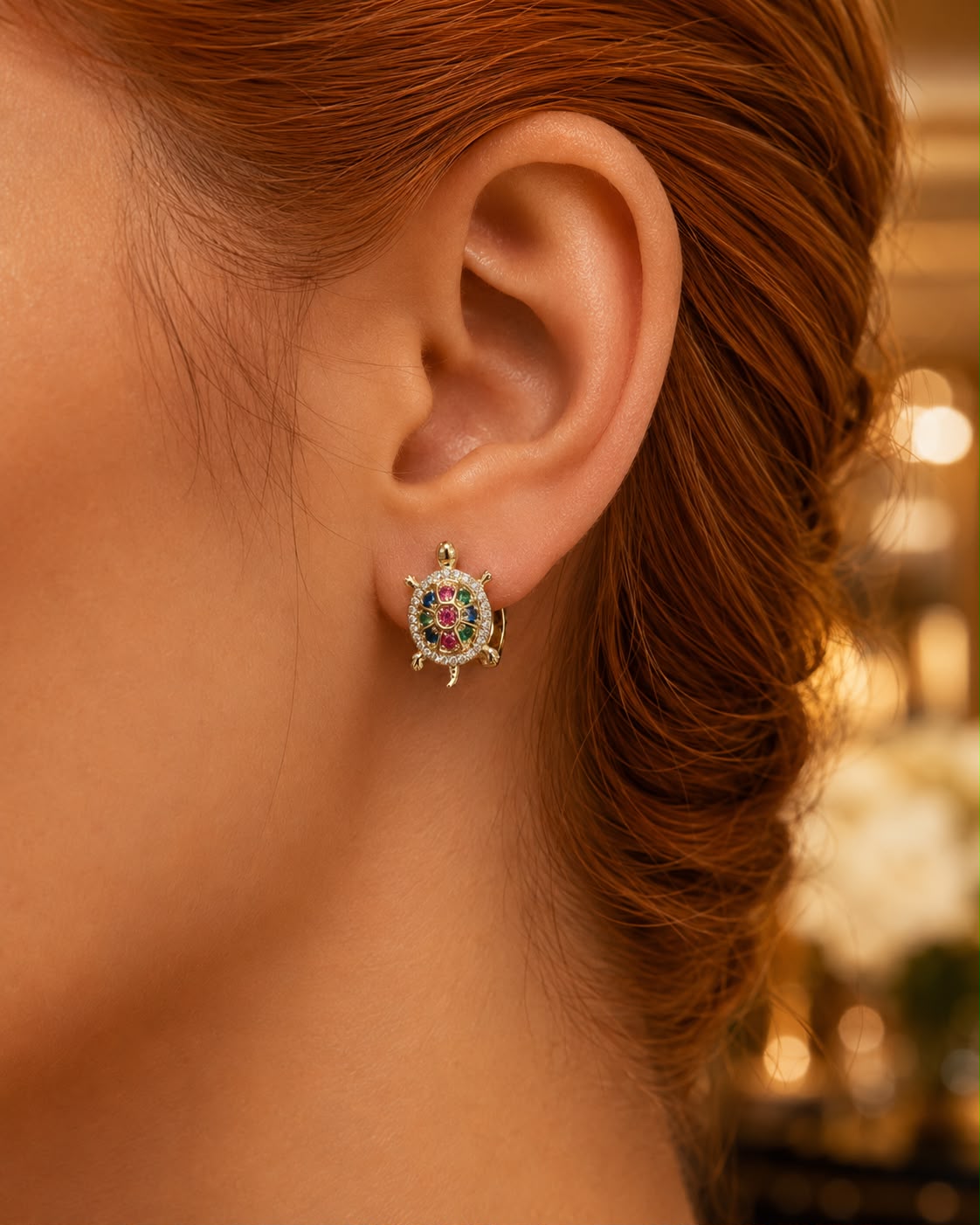 Lucky Turtle Gold Plated Earrings