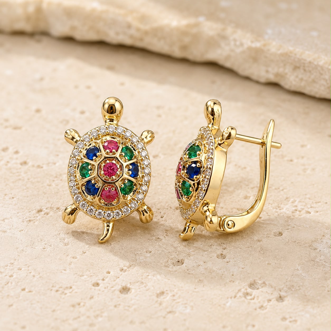 Lucky Turtle Gold Plated Earrings