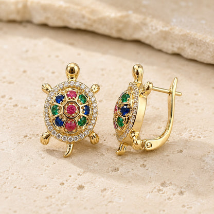 Lucky Turtle Gold Plated Clip on Every Day Earrings