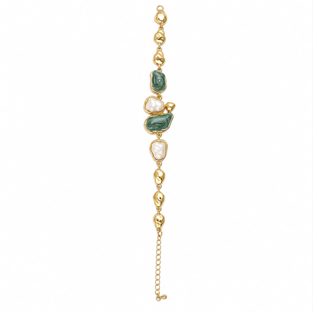 Sea Whisper Mother of Pearl & Enamel Gold Plated Bracelet