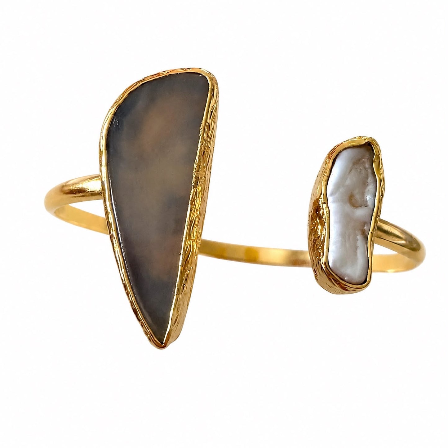 Moon & Shadow Gold Plated Cuff Bracelet