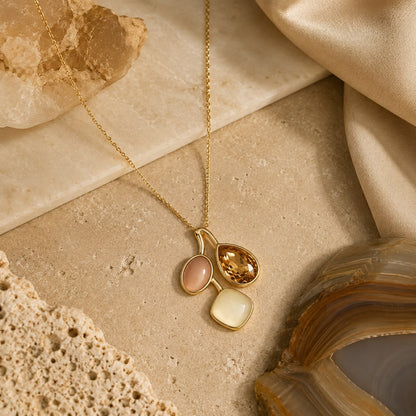 Desert Harmony Multi Tone Gold Plated Necklace
