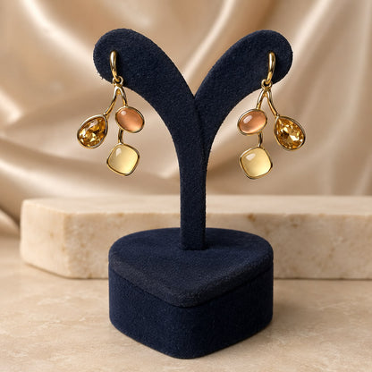 Desert Harmony Multi Tone Gold Plated Earrings