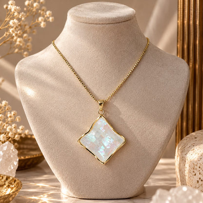 Bridal Lumière Pearlescent Enamel Gold Plated Necklace