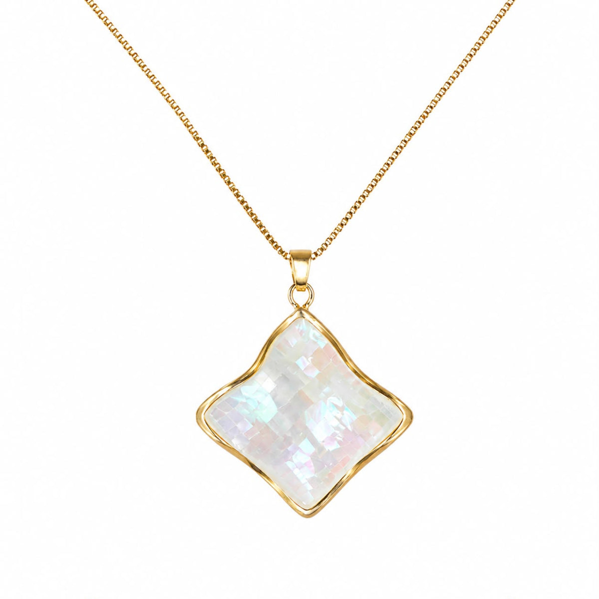 Bridal Lumière Pearlescent Enamel Gold Plated Necklace