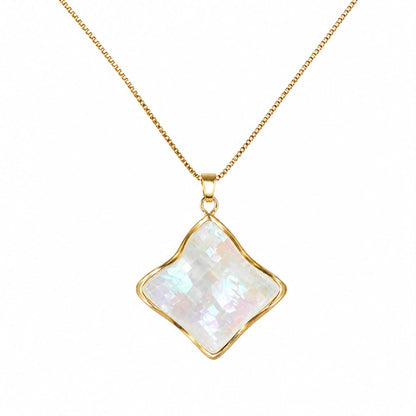 Bridal Lumière Pearlescent Enamel Gold Plated Necklace