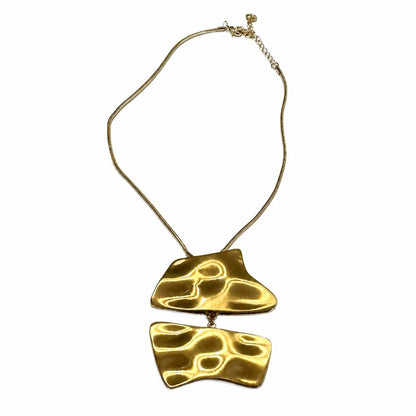 Sculpted Motion Gold Plated Two-Piece Statement Necklace