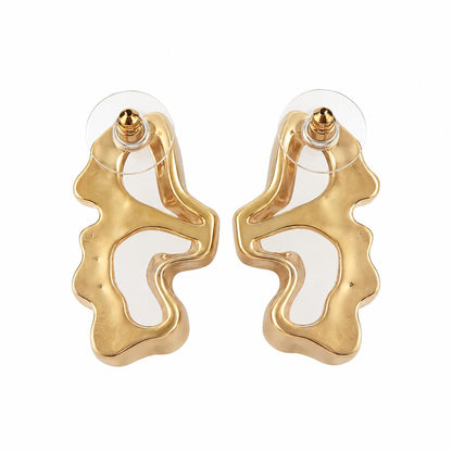 Ocean Whisper Pearl Effect Gold Plated Stud Earrings