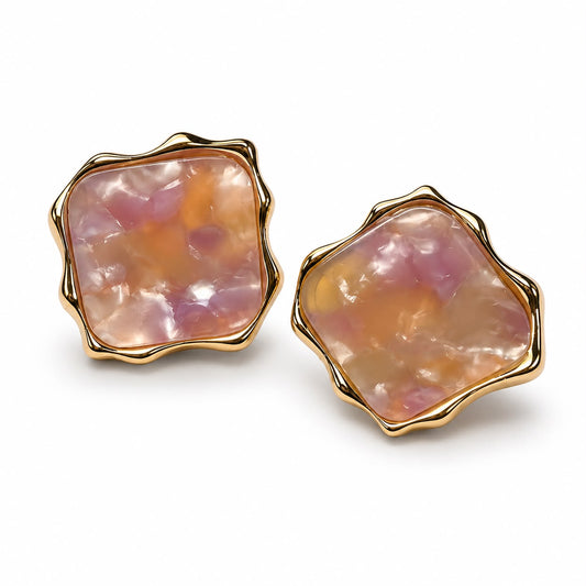 Summer Pearl Enamel Stud Earrings