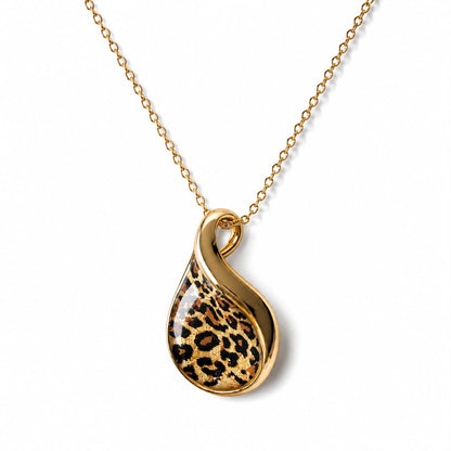 Savanna Spirit Leopard Print Gold Plated Necklace