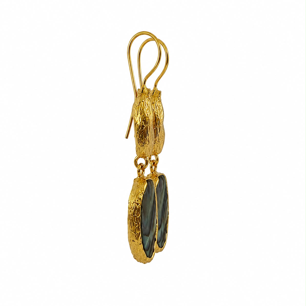 Ocean Muse Pearl & Iridescent Shell Gold Plated Drop Earrings