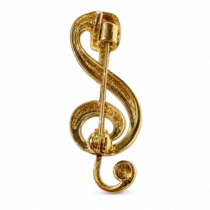 Musician’s Melody Music Microphone Gold Plated Brooch