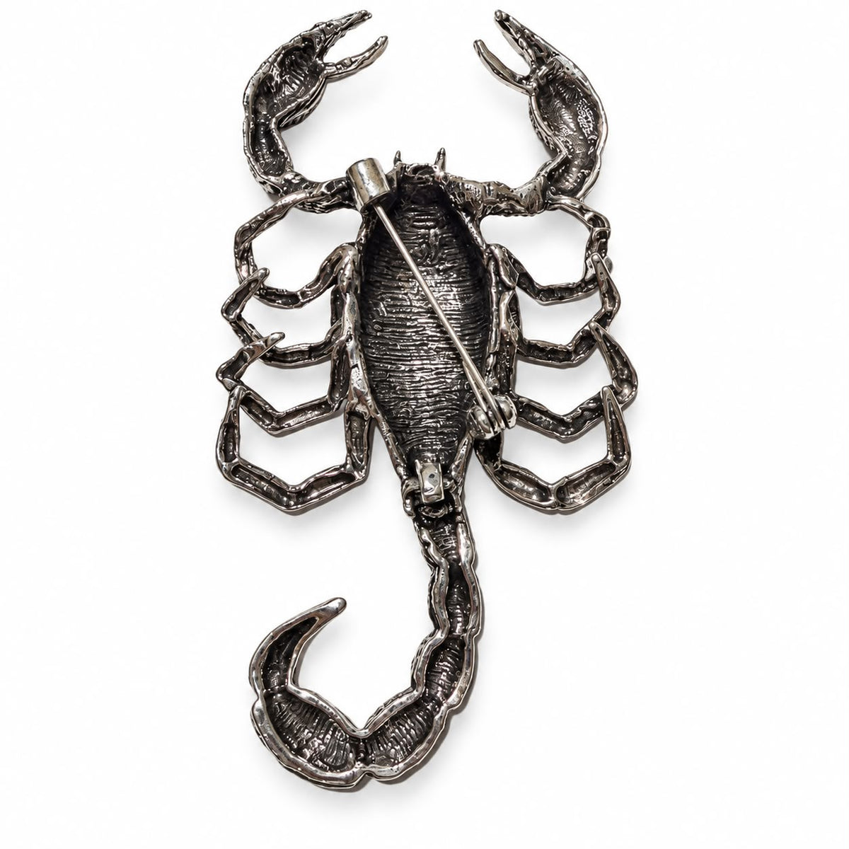 Midnight Scorpio Black Crystal & Green Eye Statement Brooch
