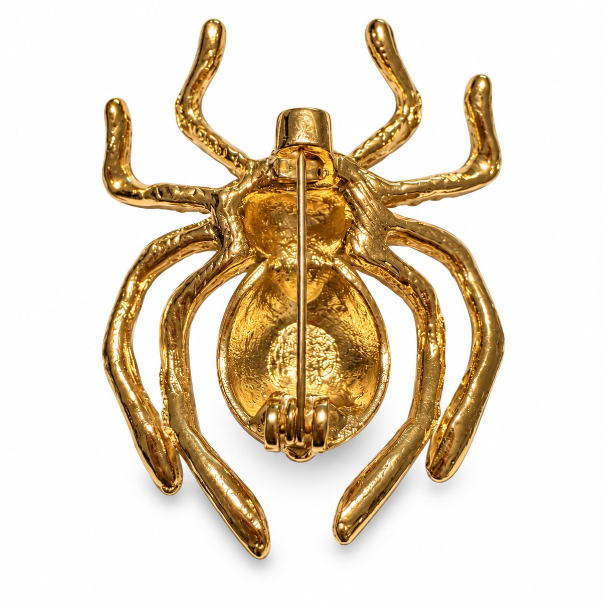 Mystic Spider Red & Black Crystal Gold Plated Brooch