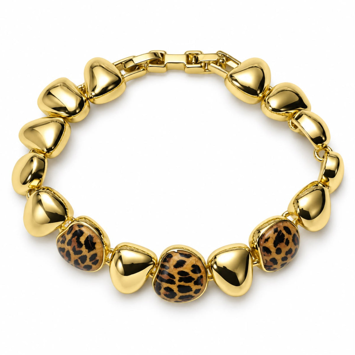 Leopard Aura Enamel Gold Plated Bracelet