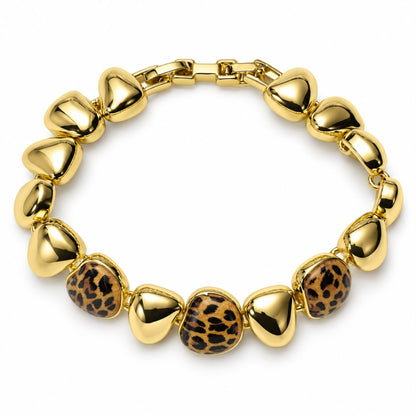 Leopard Aura Enamel Gold Plated Bracelet